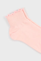 Pale pink lettuce trim ankle socks_4