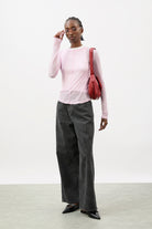 Pale pink semi sheer jersey long sleeve top_4