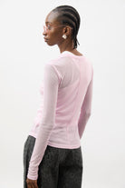 Pale pink semi sheer jersey long sleeve top_2