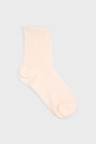 Pale pink semi sheer ribbed socks_3