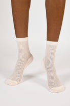 Pale pink semi sheer ribbed socks_2