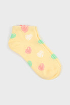Pale yellow scribble hearts pop socks_3