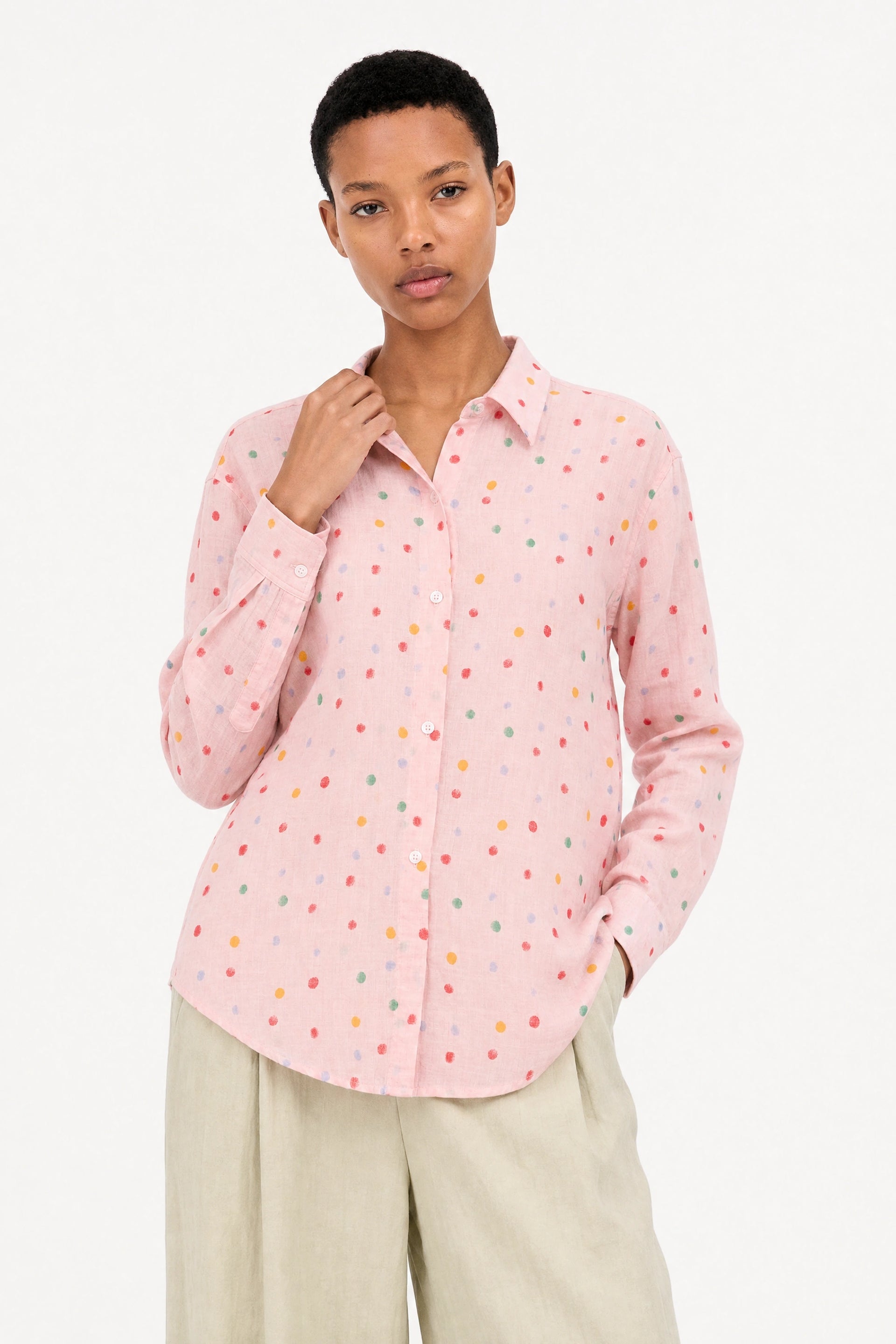 pink polka dot dress shirt DESIGNER Mens Polka Dot Dress Shirt Hot Pink. Size L. 17.5/36.25" Cotton