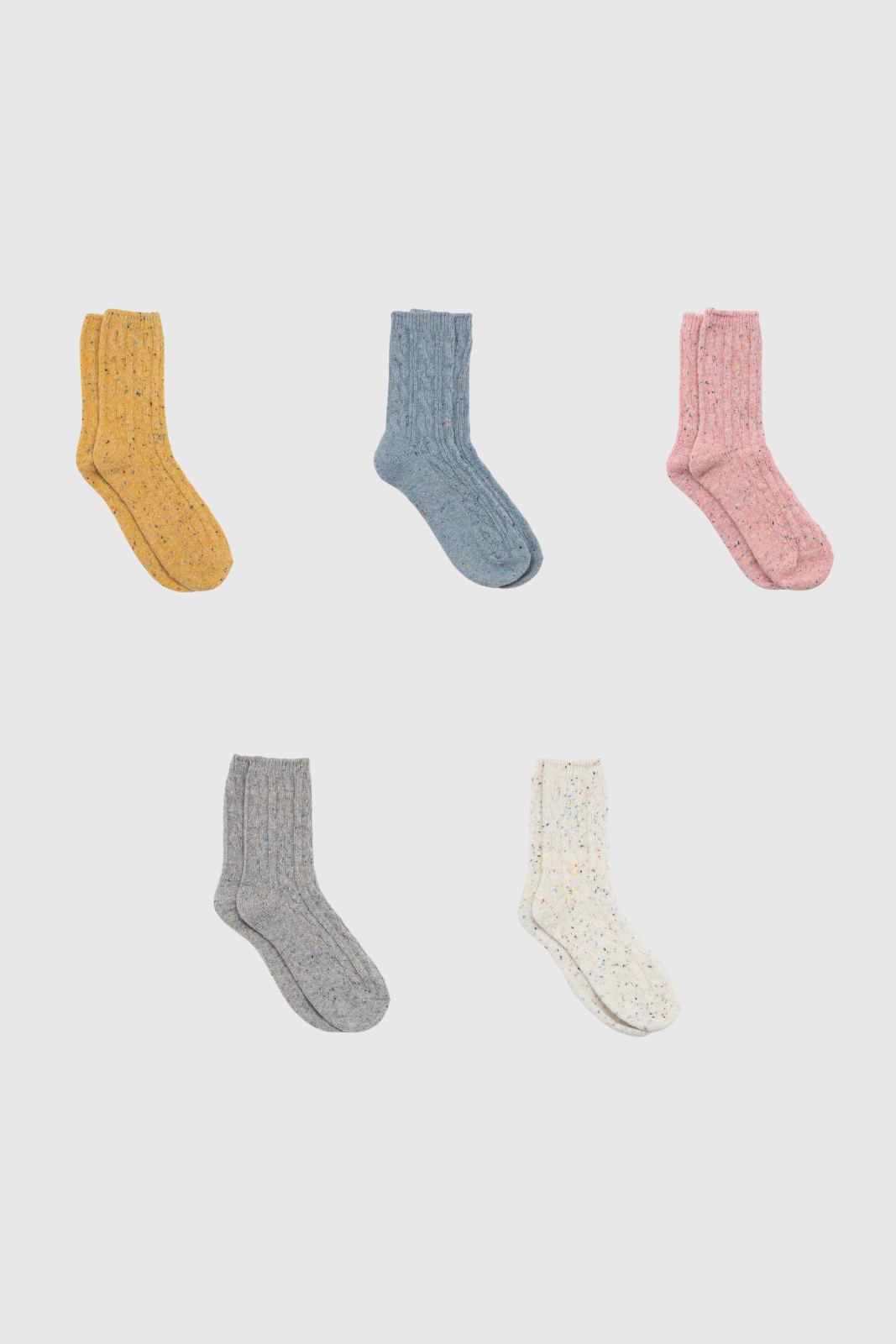 Pastel rainbow fleck thick socks - Set of 5_1