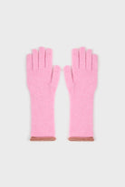 Pink and brown trim long gloves_2