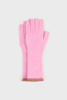Pink and brown trim long gloves_1