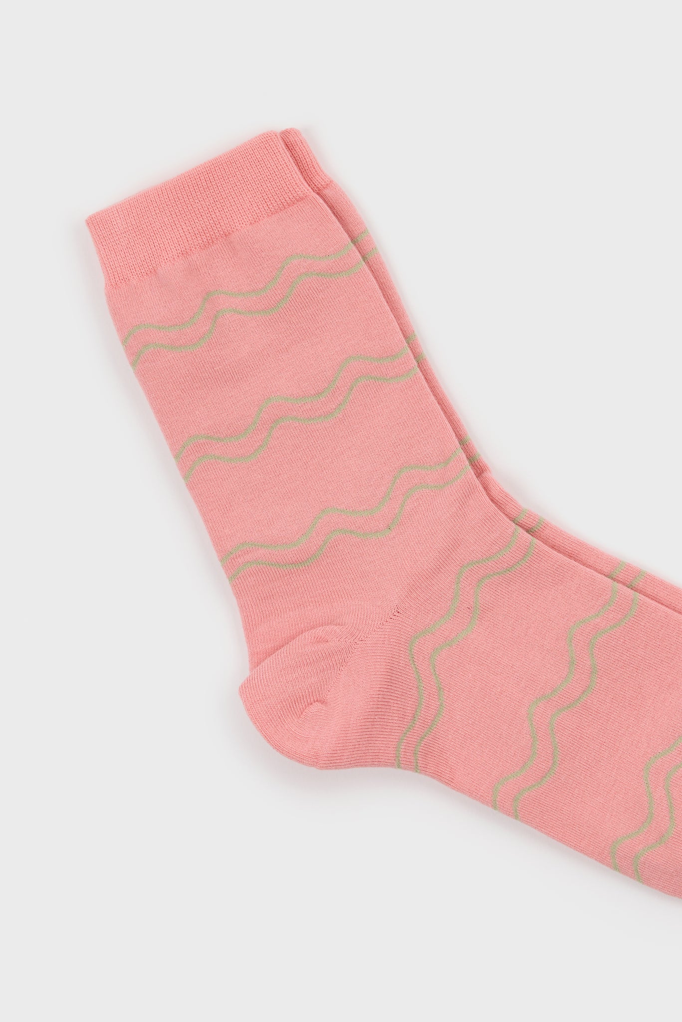 Pink and green double wave socks_2