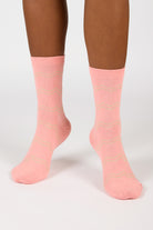 Pink and green double wave socks_4
