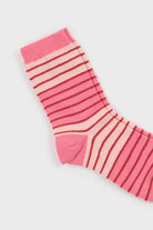 Pink and red horizontal stripe socks_2