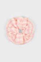 Pink and white checked scrunchie_1