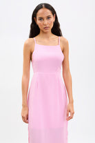 Pink cross tie back strappy dress_3