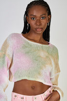 Pink green and orange tie dye top_1