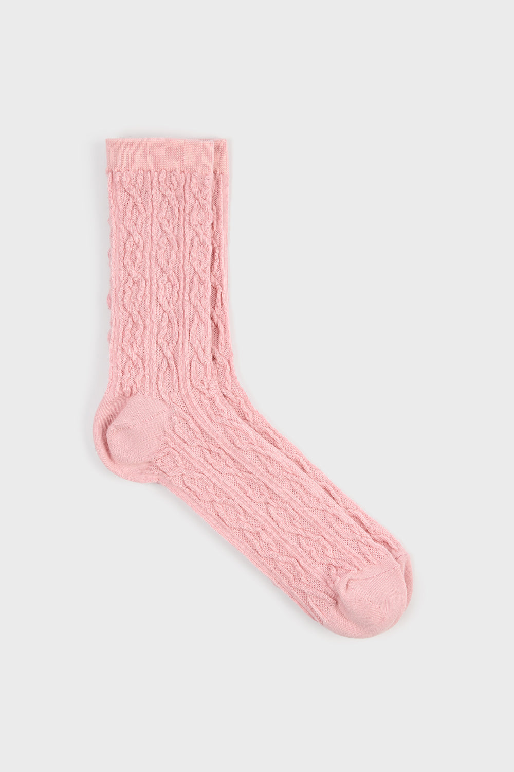 Pink mesh cableknit socks_3