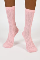 Pink mesh cableknit socks_2