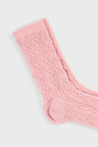 Pink mesh cableknit socks_4