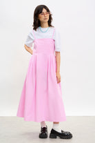 Pink pleated skirt strappy dress_1