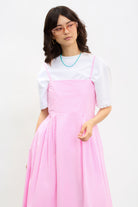Pink pleated skirt strappy dress_3