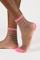 Pink sheer horizontal stripe socks_1