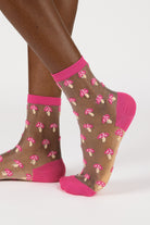 Pink sheer mushroom socks_1