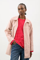 Pink vegan suede belted jacket_2