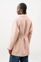 Pink vegan suede belted jacket_3