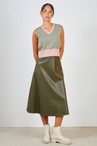 Pink and green geometric sweater vest_4