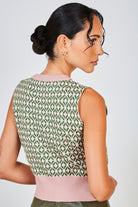 Pink and green geometric sweater vest_3
