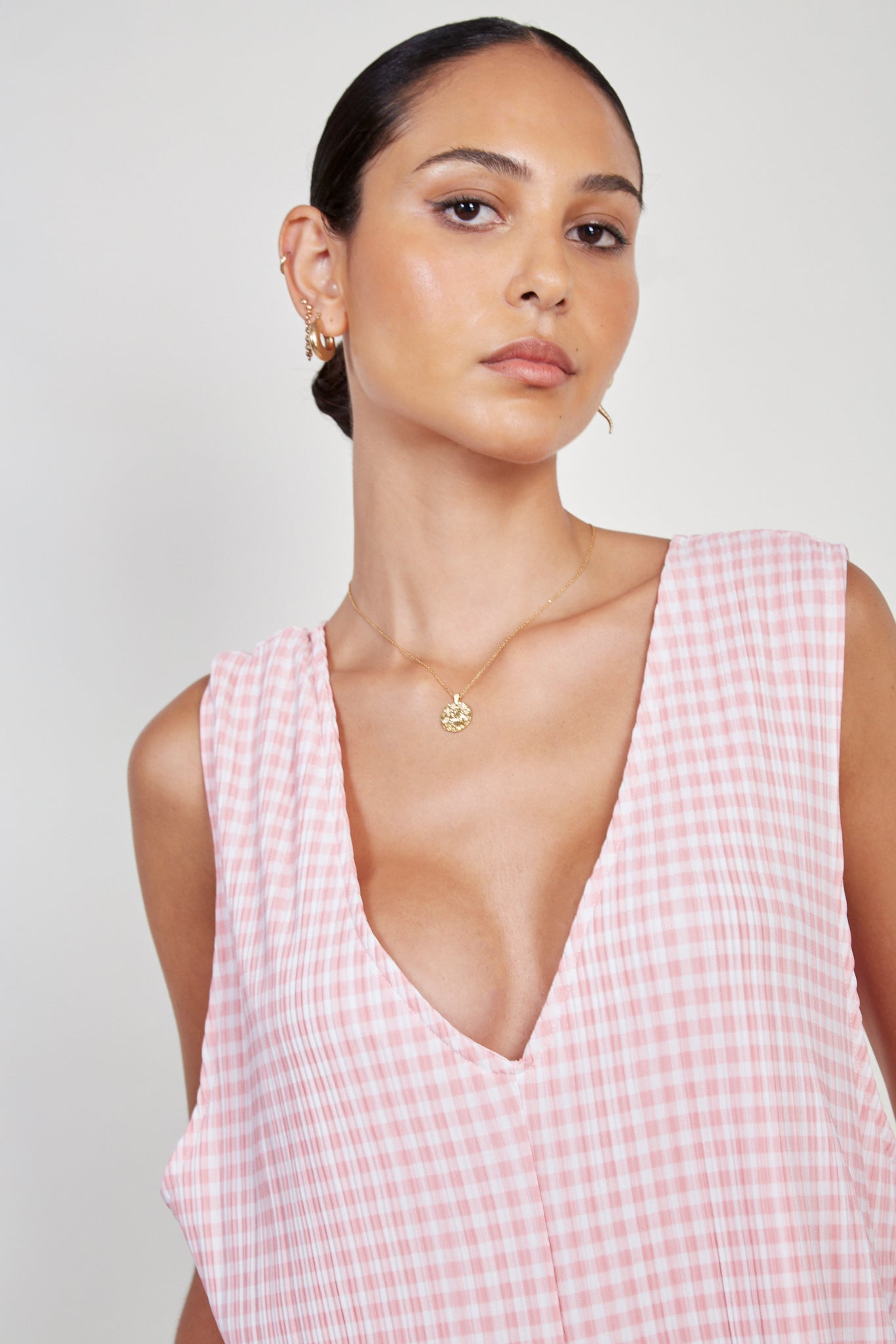 Pink gingham jumpsuit