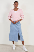 Pink side button cardigan_3