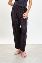 Purple and brown micro ribbed pleated trousers_1