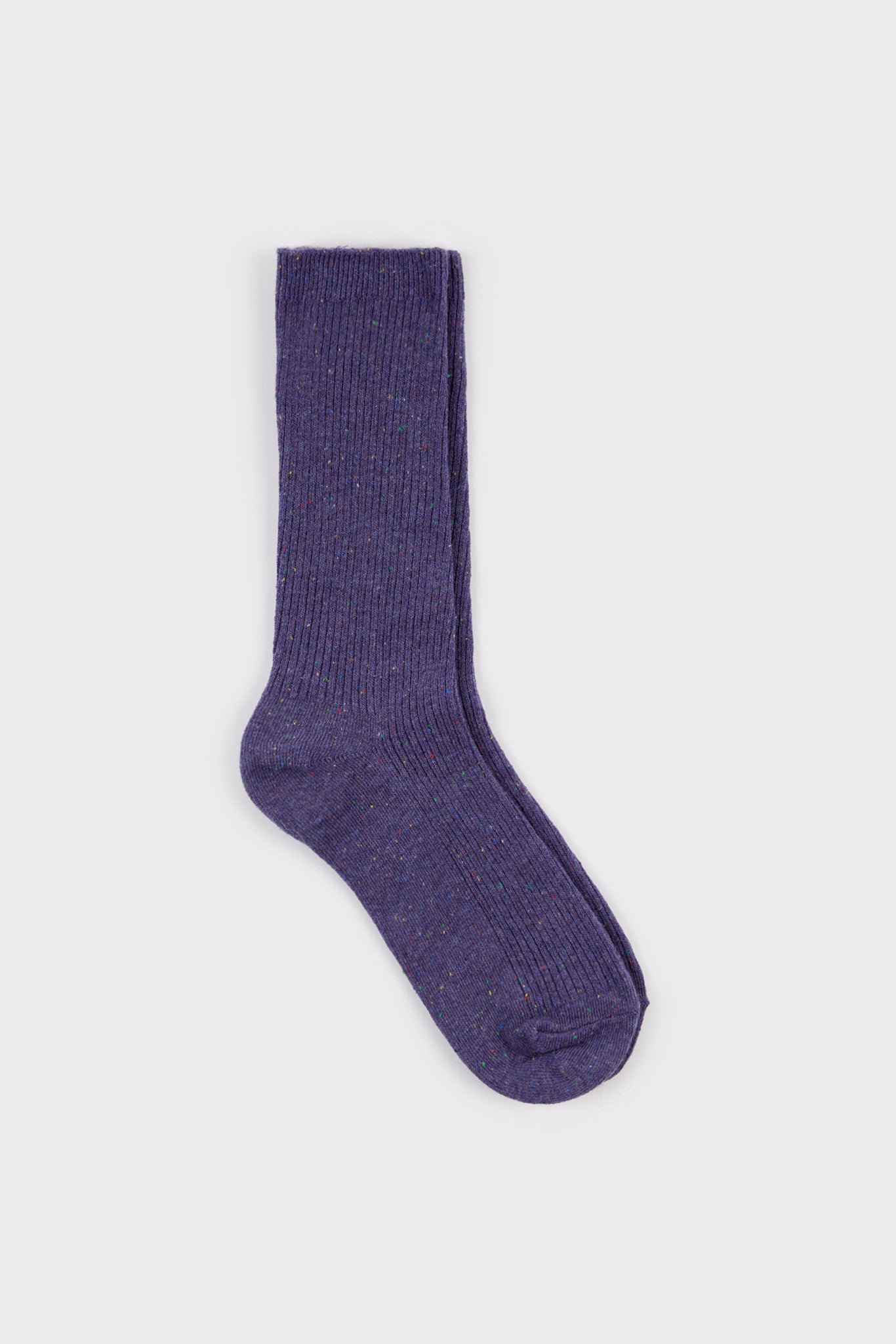Purple rainbow fleck ribbed socks_1