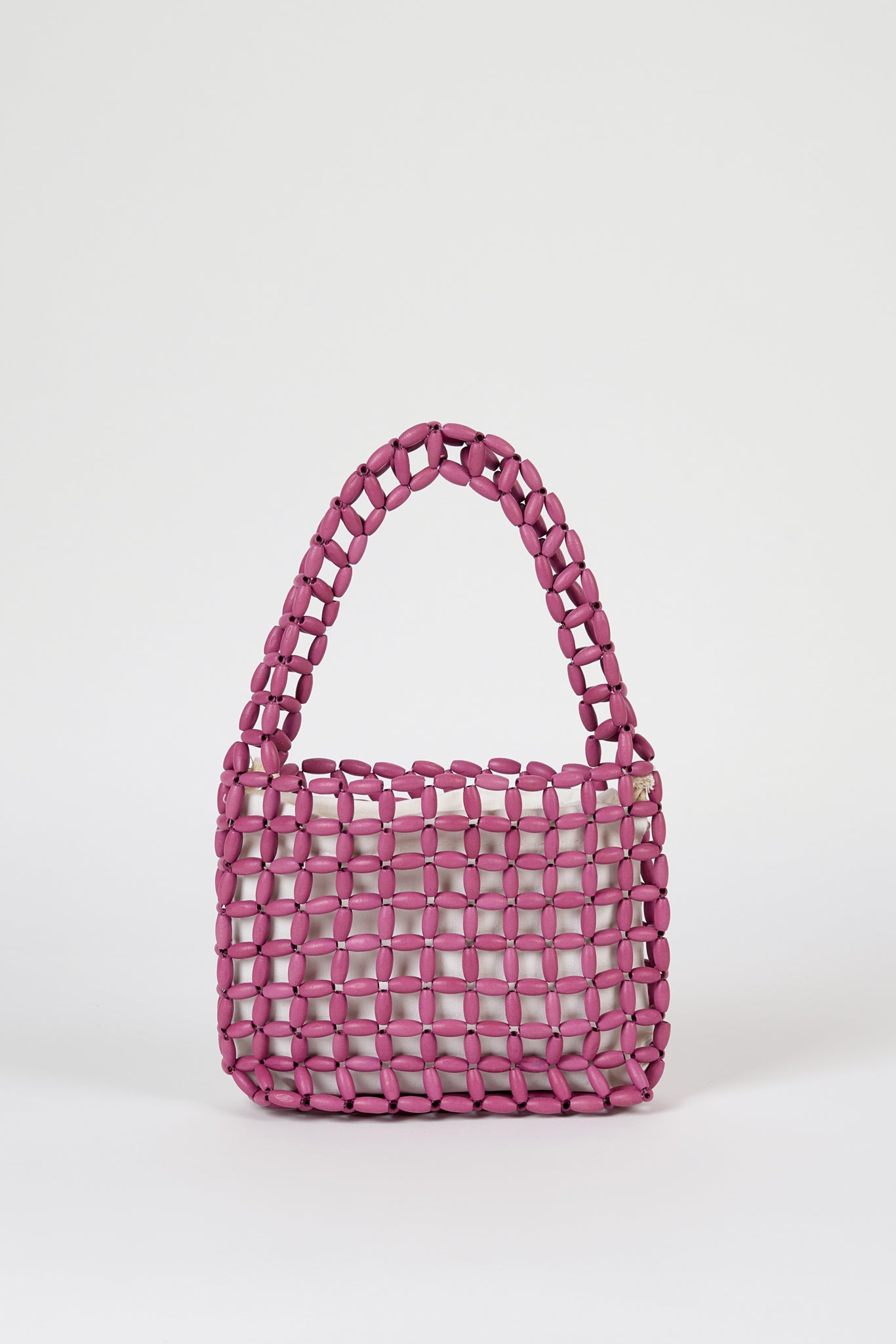 Purple wooden beaded mini shoulder bag_1