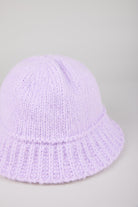 Purple knit ribbed trim bucket hat_2