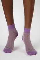 Purple sheer criss cross socks_4