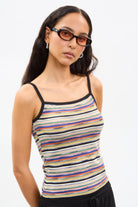 Rainbow multi stripe black trim tank top_1