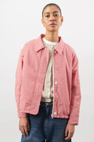 Red and white gingham collared jacket_2