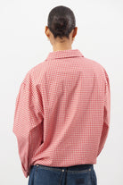 Red and white gingham collared jacket_3