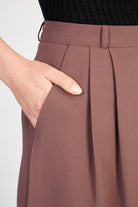 Red brown smart pleated trousers_3