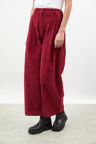 Red corduroy tailored trousers_1