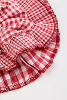 Red gingham on gingham frilly scrunchie_2