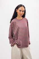 Red multi stripe long sleeve top_1