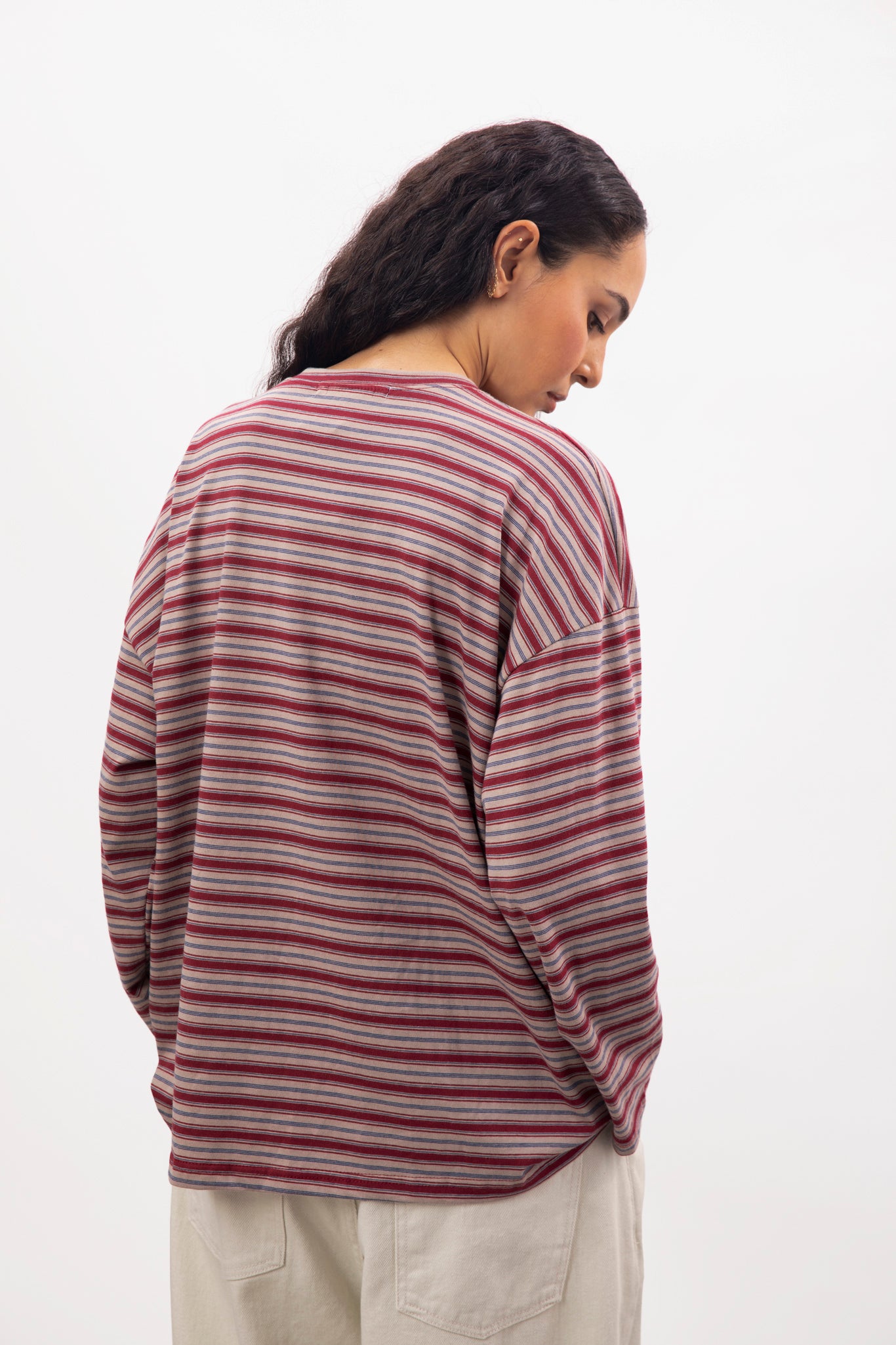 Red multi stripe long sleeve top_2