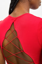 Red open cross back cropped tee_3