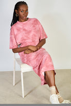 Red tie dye maxi skirt_5