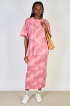 Red tie dye maxi skirt_4