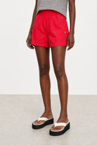 Red welt pocket athletic shorts_1