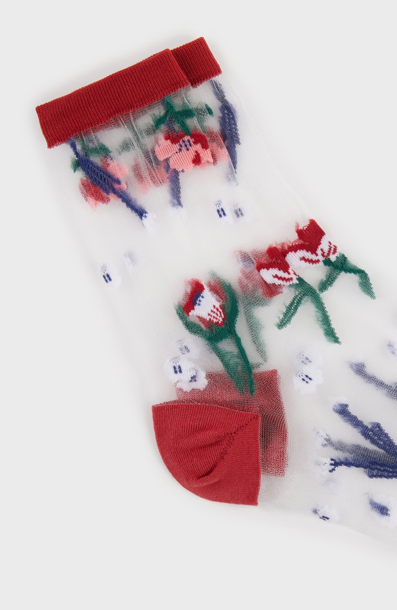 Red sheer sprouting garden socks_3