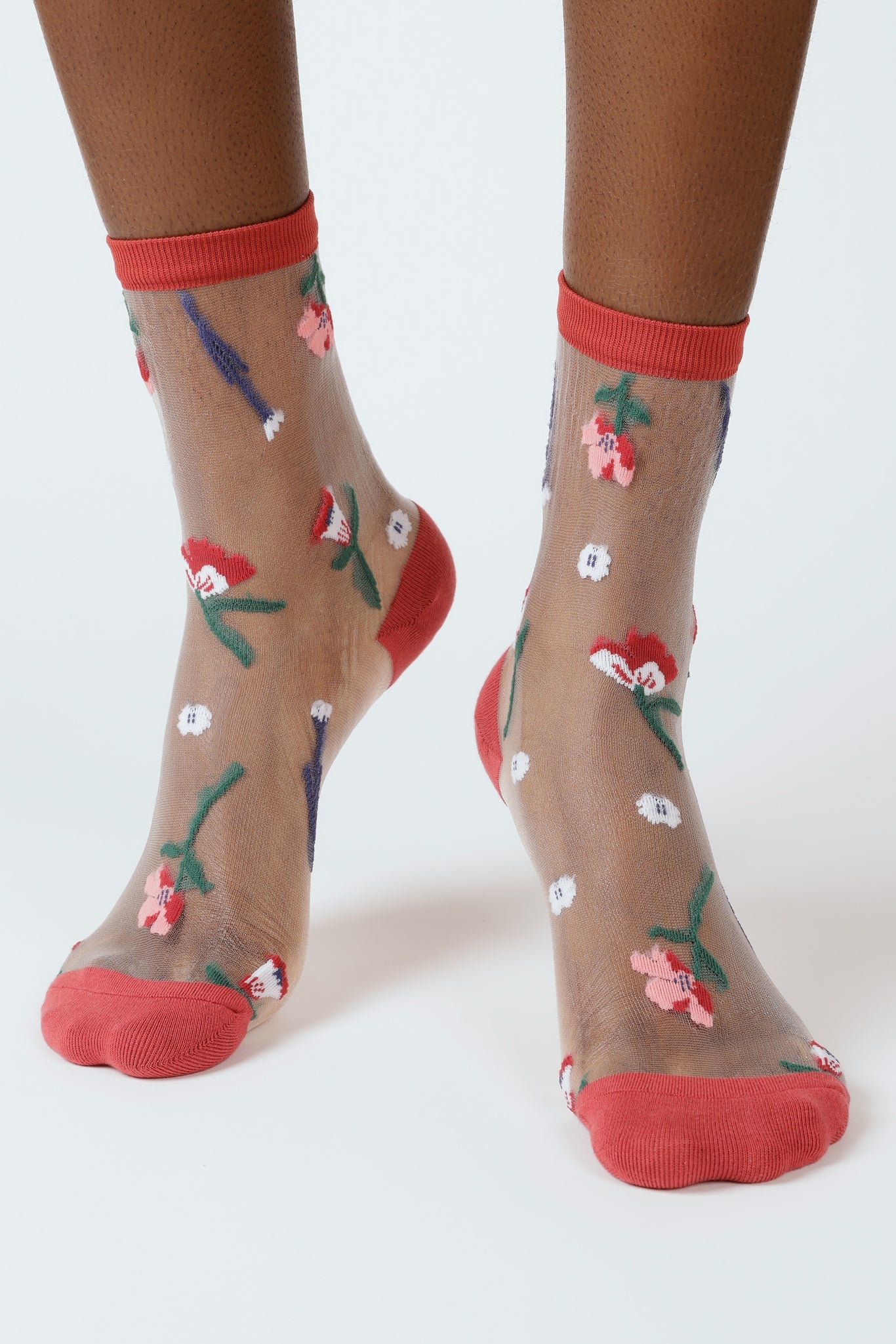 Red sheer sprouting garden socks_4