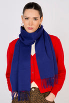 Royal blue pure wool classic scarf_3