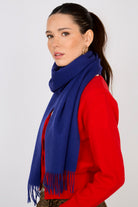 Royal blue pure wool classic scarf_4